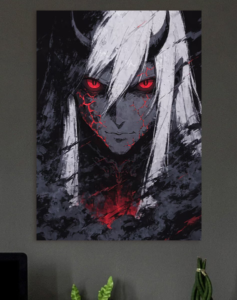 Demonic Anime Character — metal poster wall art by Lineer